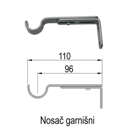 Metalna jednokanalna teleskopska garnišna 2.1 - 3.7m – više boja