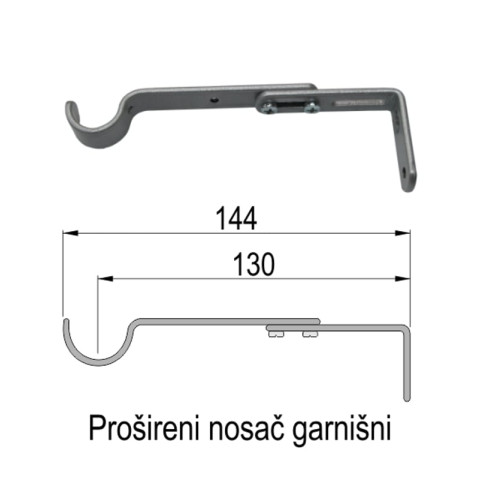 Metalna jednokanalna teleskopska garnišna 1.2 - 2.1m – više boja