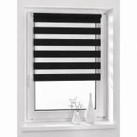 Rolo zebra zavese – mini sistem bez bušenja (crna boja)