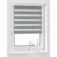 Rolo zebra zavese – mini sistem bez bušenja (siva boja)