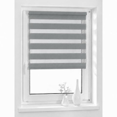 Rolo zebra zavese – mini sistem bez bušenja (siva boja)