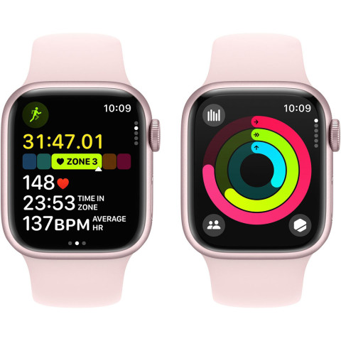Смартгодинник Apple Watch Series 9 GPS 41mm Pink Aluminium Case with Light Pink Sport Band – S/M