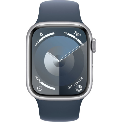 Смартгодинник Apple Watch Series 9 GPS 41mm Silver Aluminium Case with Storm Blue Sport Band – M/L